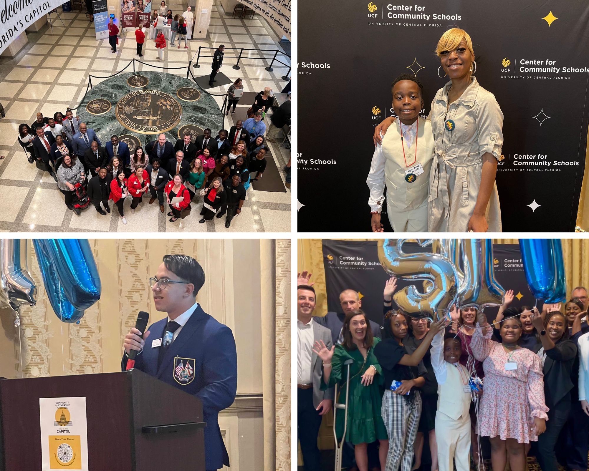 groups of students speaking at the Florida Capitol