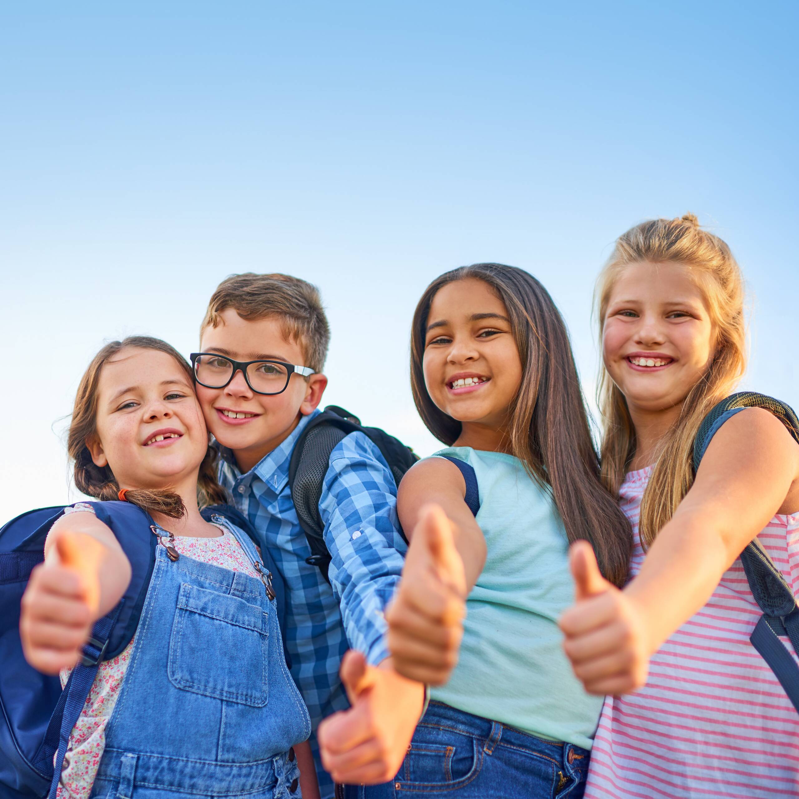 Students thumbs up